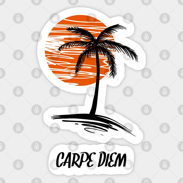 Carpe Diem Seize The Day Inspirational Sticker by Olloway